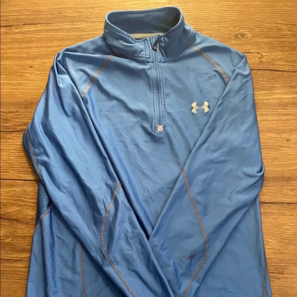 Mens Medium Under Armour Half Zip Blue Sweatshirt